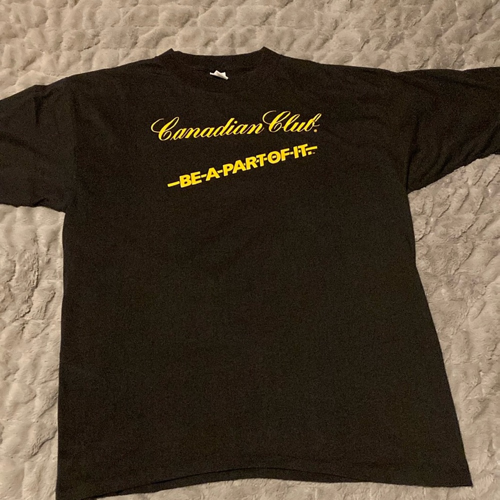 Vintage Canadian Club Whiskey T-shirt, single stitch, made in USA size X-large